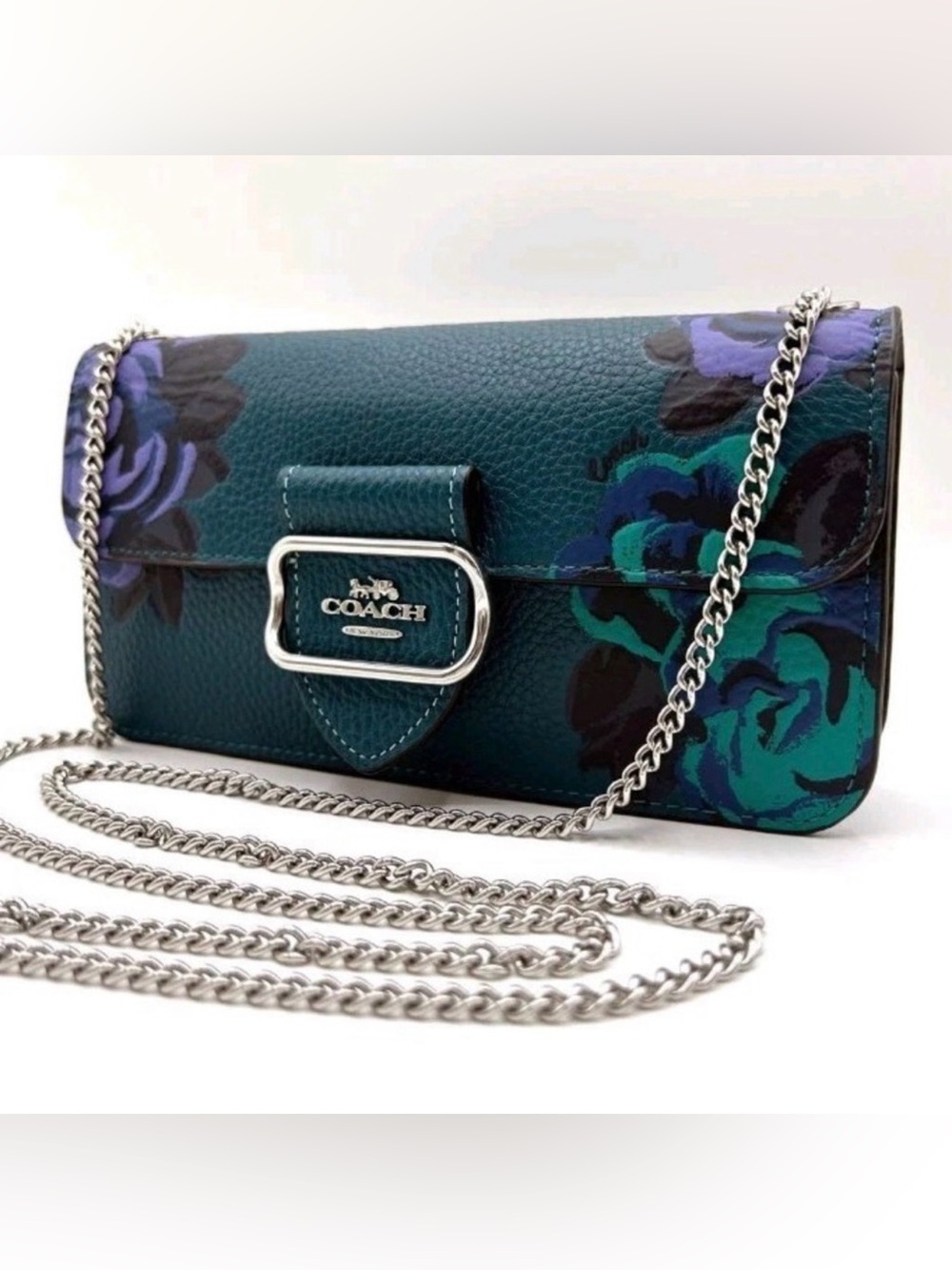 COACH FLOWER BLOSSOM Floral Chain Crossbody Purse